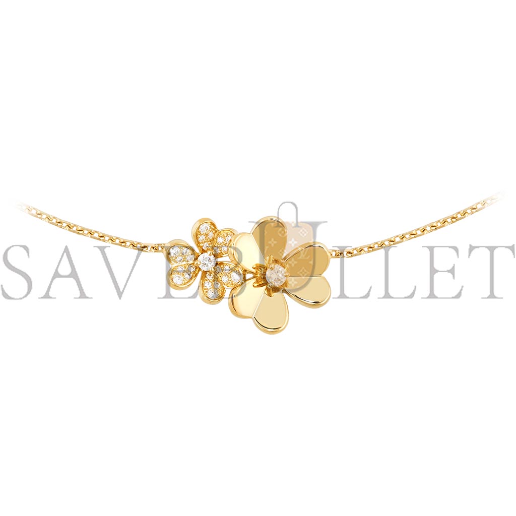 VAN CLEEF ARPELS FRIVOLE NECKLACE, 9 FLOWERS - YELLOW GOLD, DIAMOND  VCARP3W600